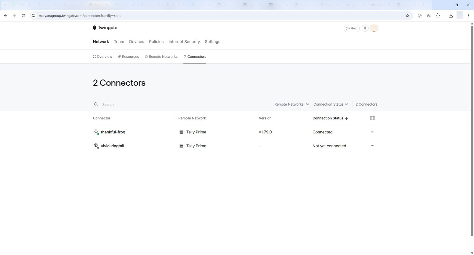 Twingate Connector Status