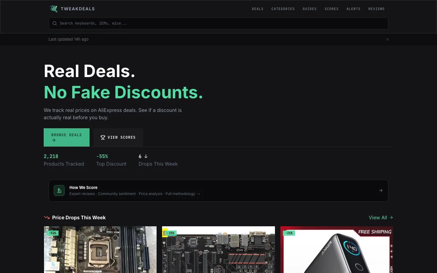 TweakDeals homepage